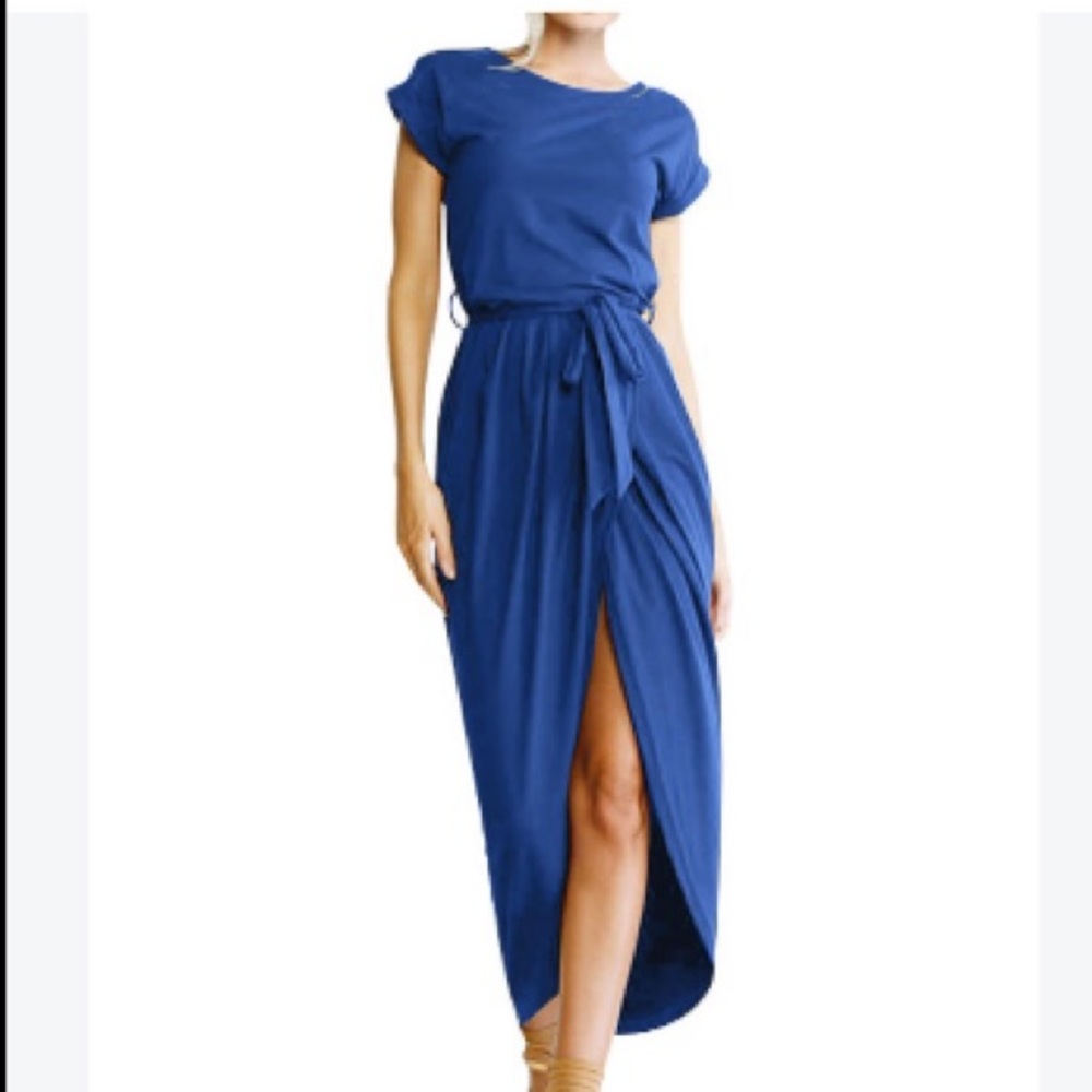 ❤️3X20 GRECERELLE Women Royal Blue Tulip Hem Long Dress | L
